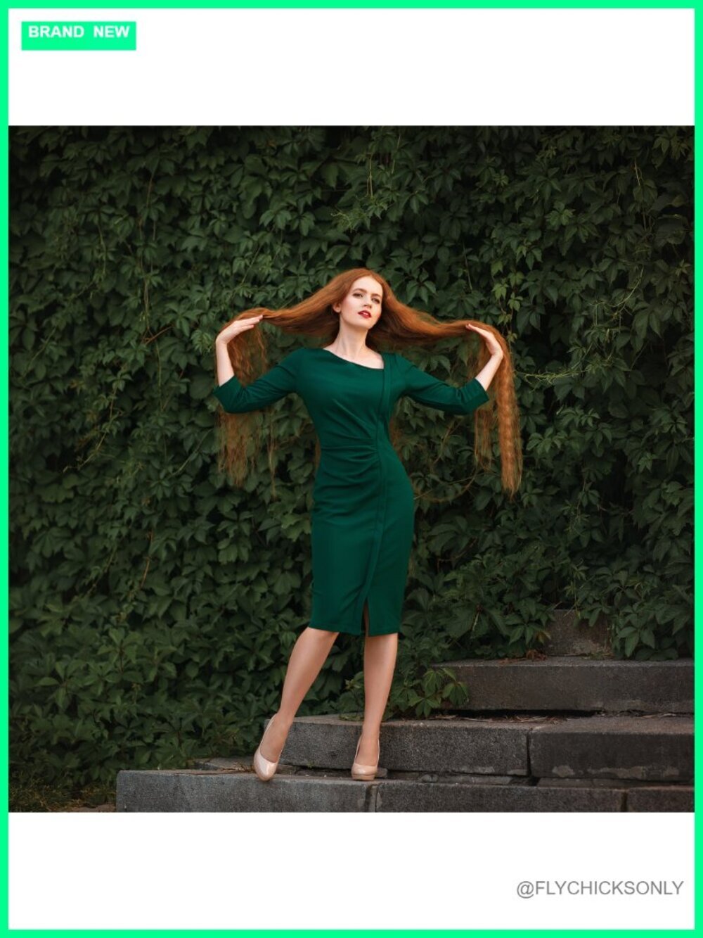 Women's Ruched Sheath Dress Retro 3/4 Sleeve Bodycon Keyhole Neck - Picture 6 of 7